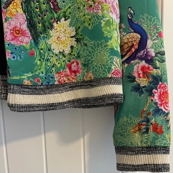 Peacock Print Bomber Jacket - Picture 3 of 3